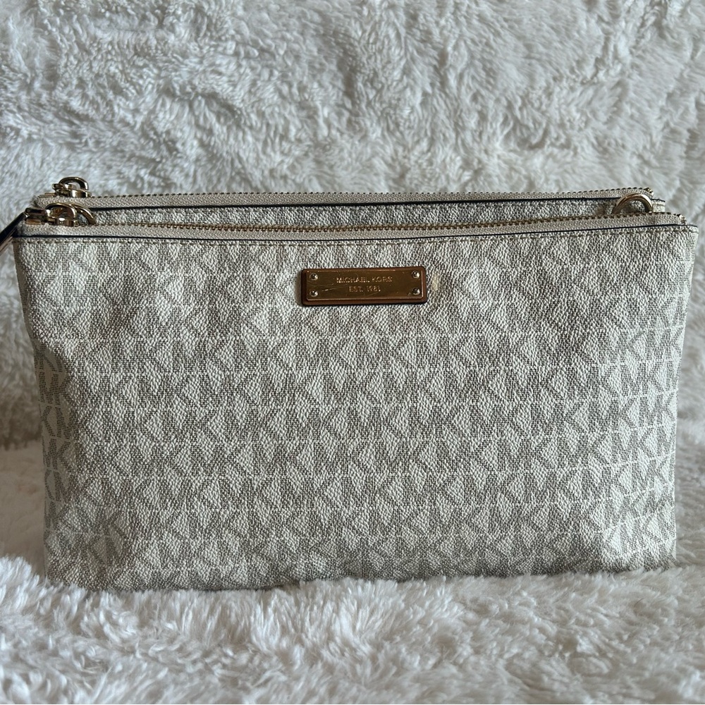 Michael Kors Beige Signature Crossbody Bag